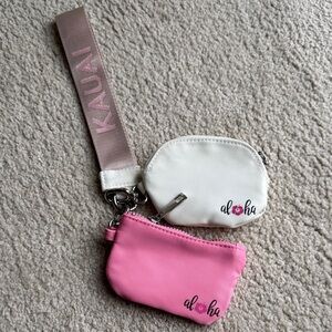 ALOHAS KAUAI Pink and White Mini Pouches